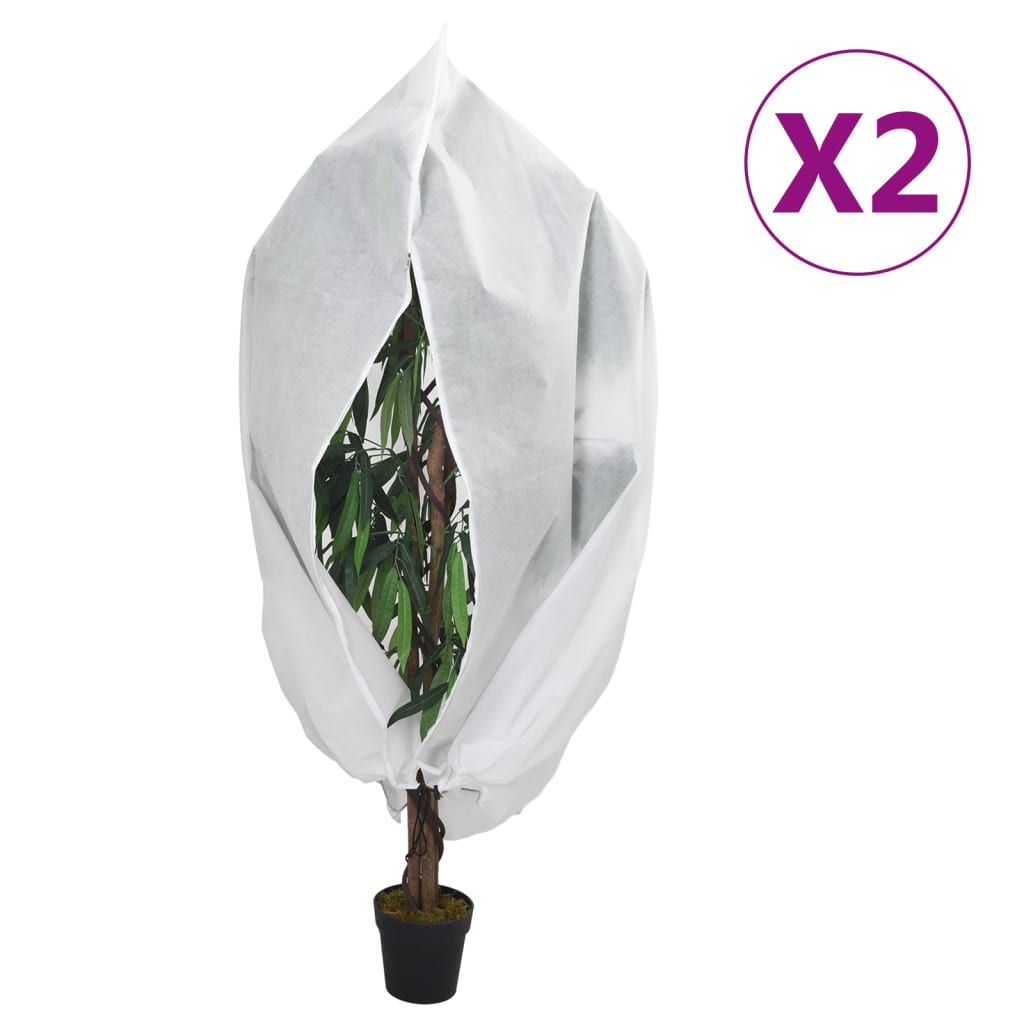 Plantenhoezen met ritssluiting 2 st 70 g/m² 1,2x1,8 m