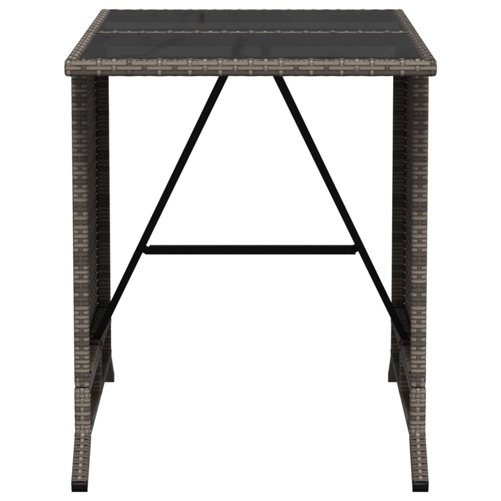 3-delige Bistroset met kussens poly rattan grijs – afbeelding 11