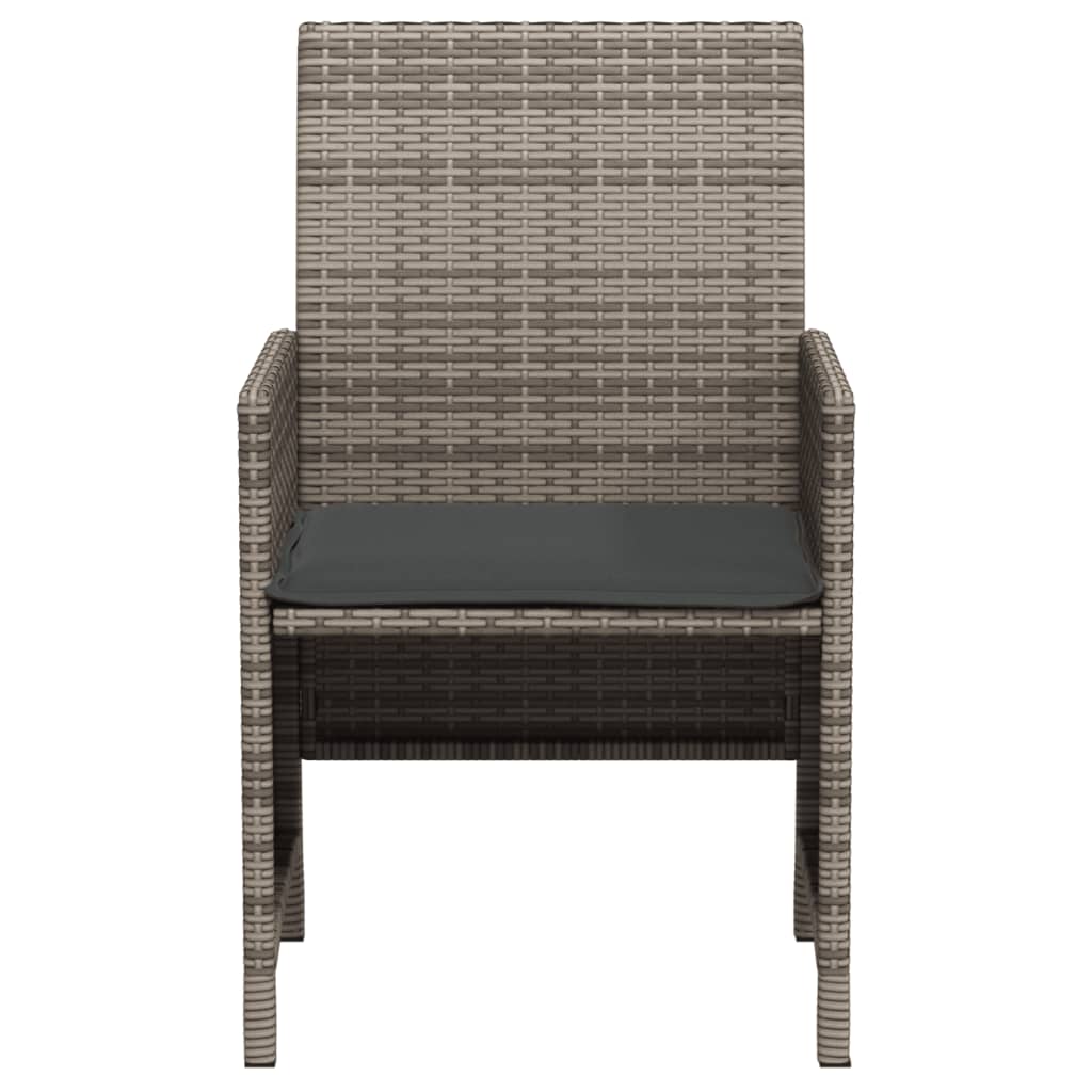3-delige Bistroset met kussens poly rattan grijs – afbeelding 6