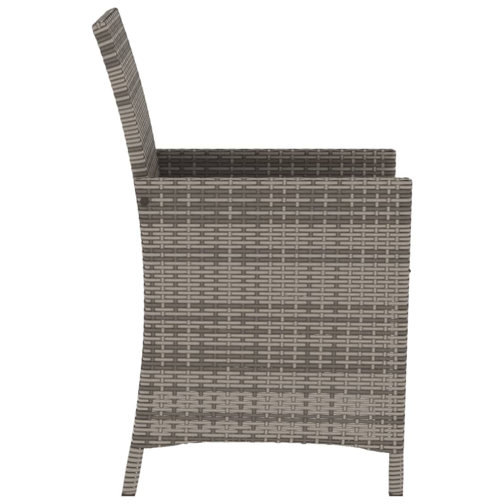 3-delige Bistroset met kussens poly rattan grijs – afbeelding 7