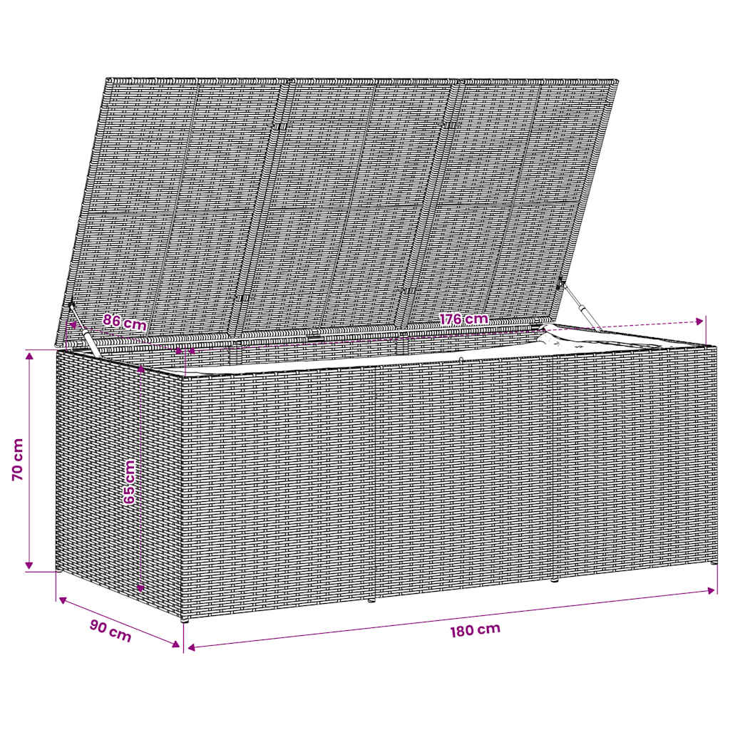 Tuinbox 984 L poly rattan gemengd beige – afbeelding 10