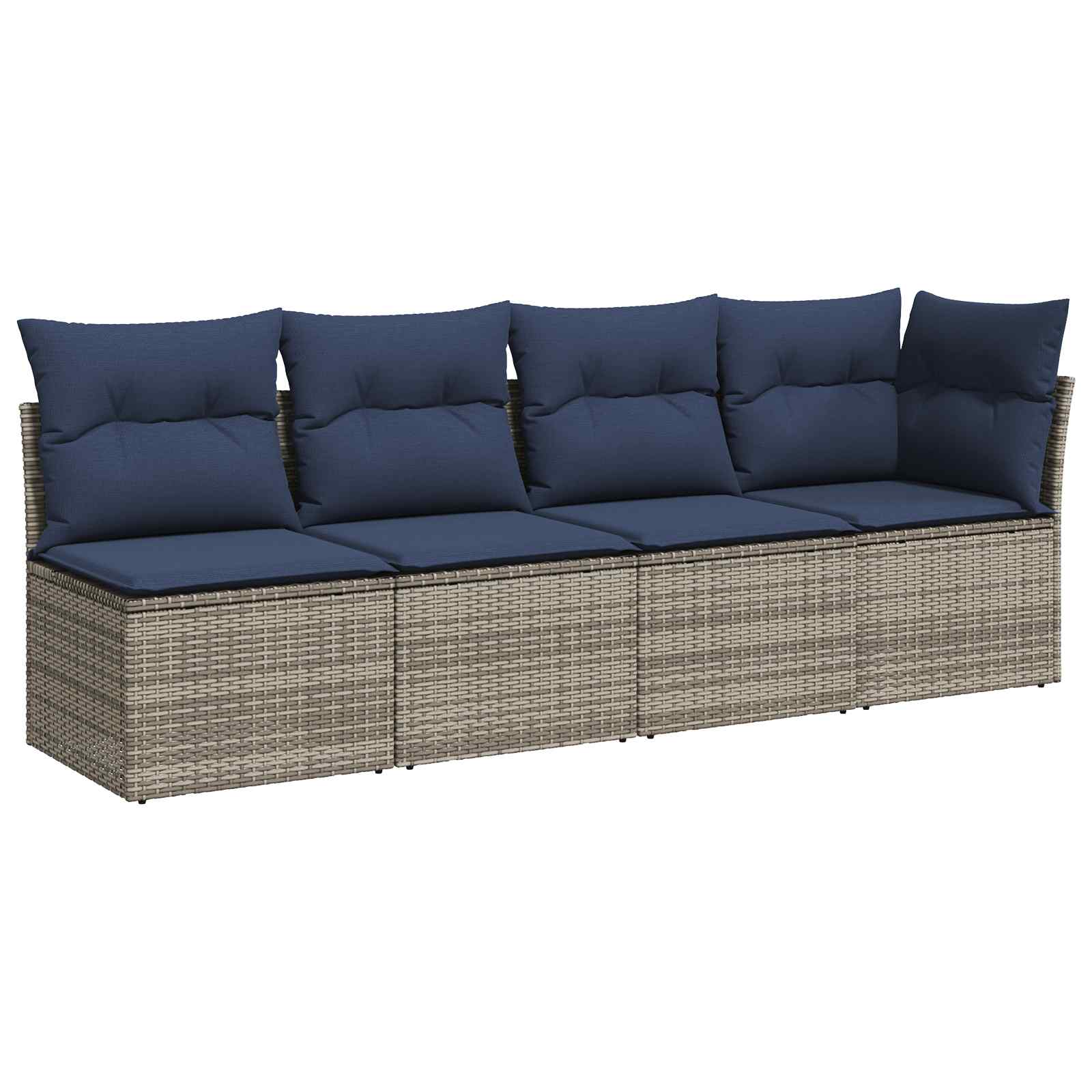| Tuinbank | met kussen Grijs 227 x 62 x 69 cm poly rattan – afbeelding 2