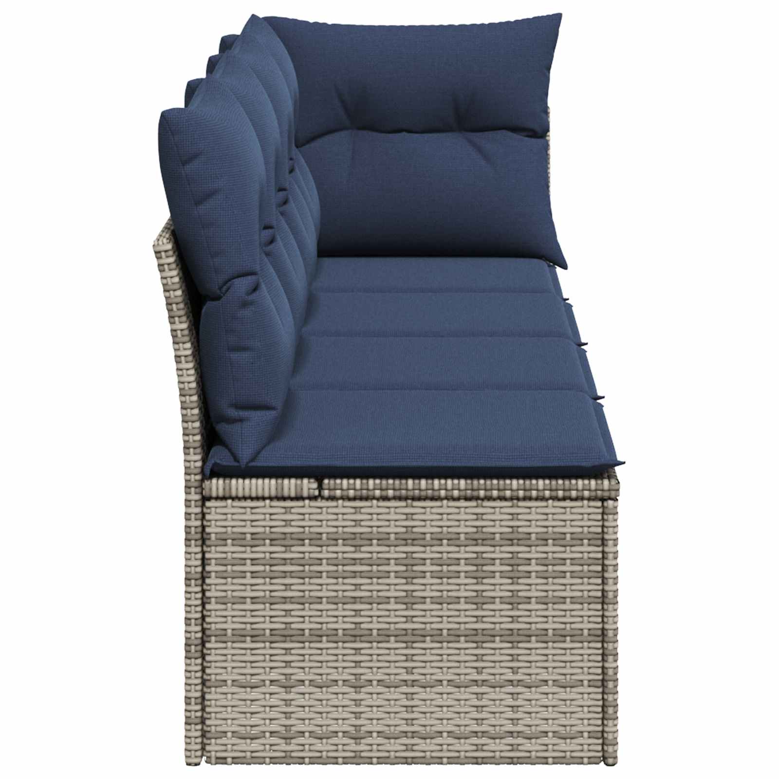 | Tuinbank | met kussen Grijs 227 x 62 x 69 cm poly rattan – afbeelding 5