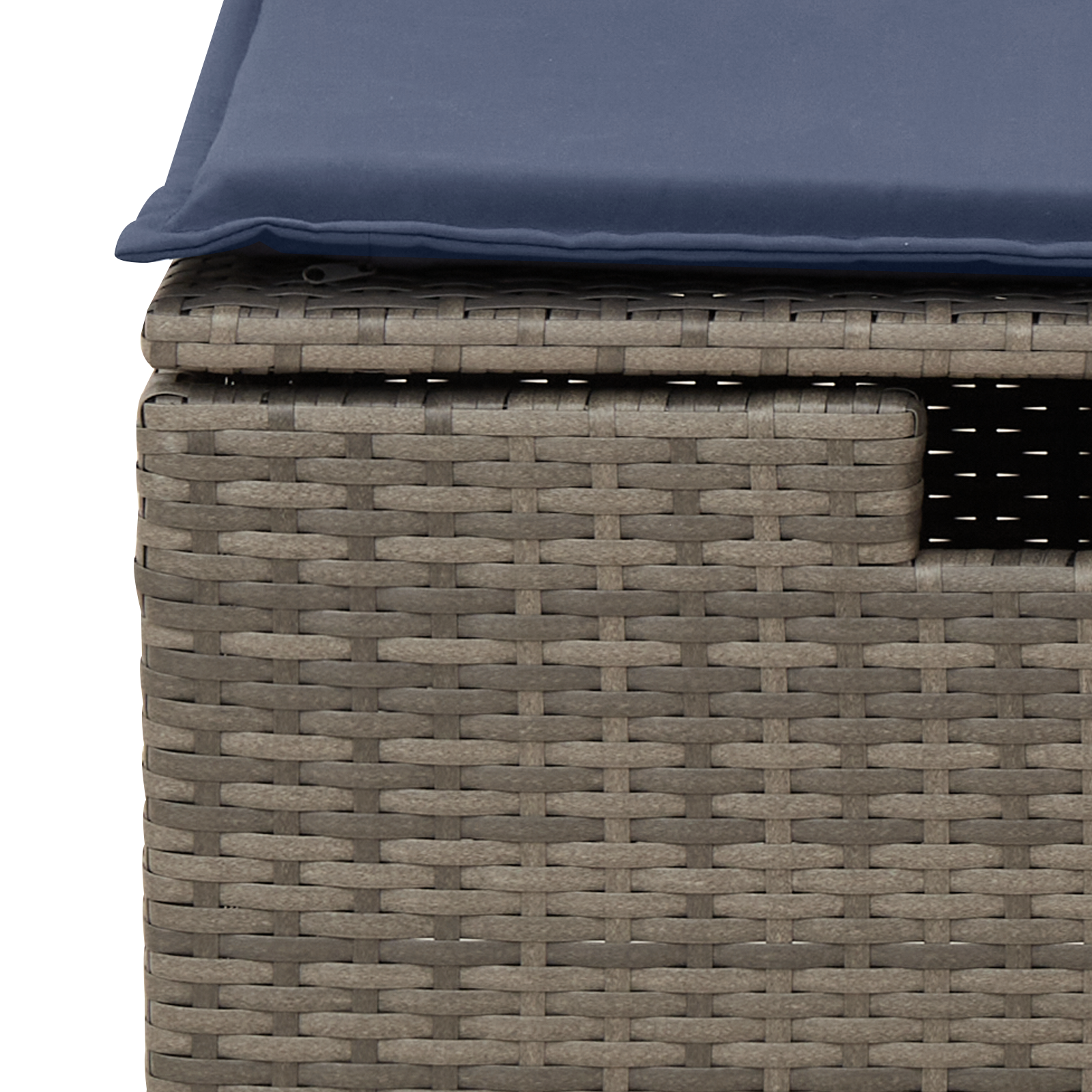 Tuinkruk met kussen 55x55x37 cm poly rattan grijs – afbeelding 5