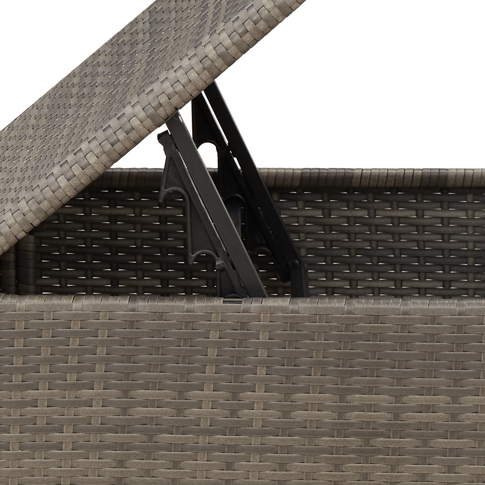 Tuinkruk met kussen 55x55x37 cm poly rattan grijs – afbeelding 6
