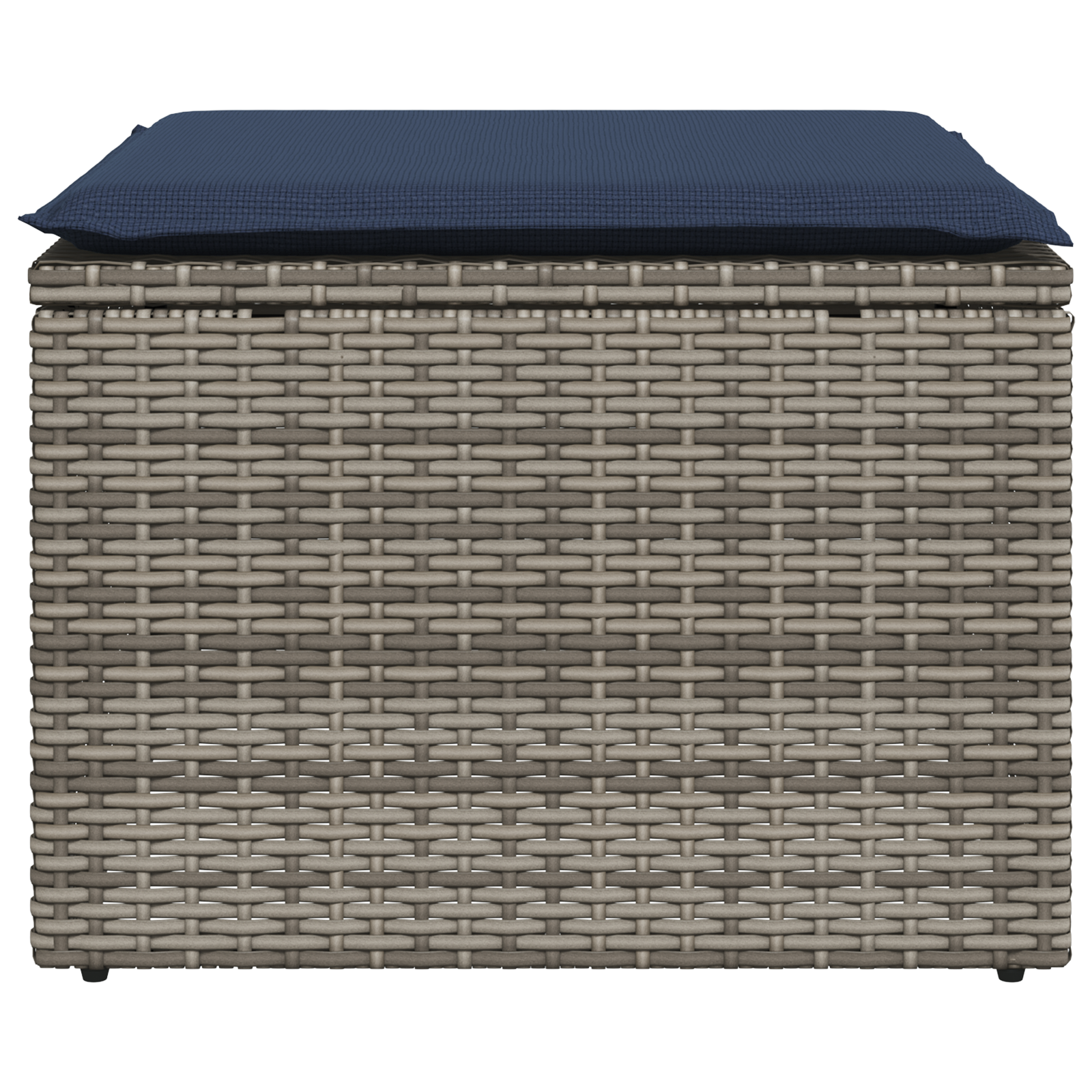 Tuinkruk met kussen 55x55x37 cm poly rattan grijs – afbeelding 4