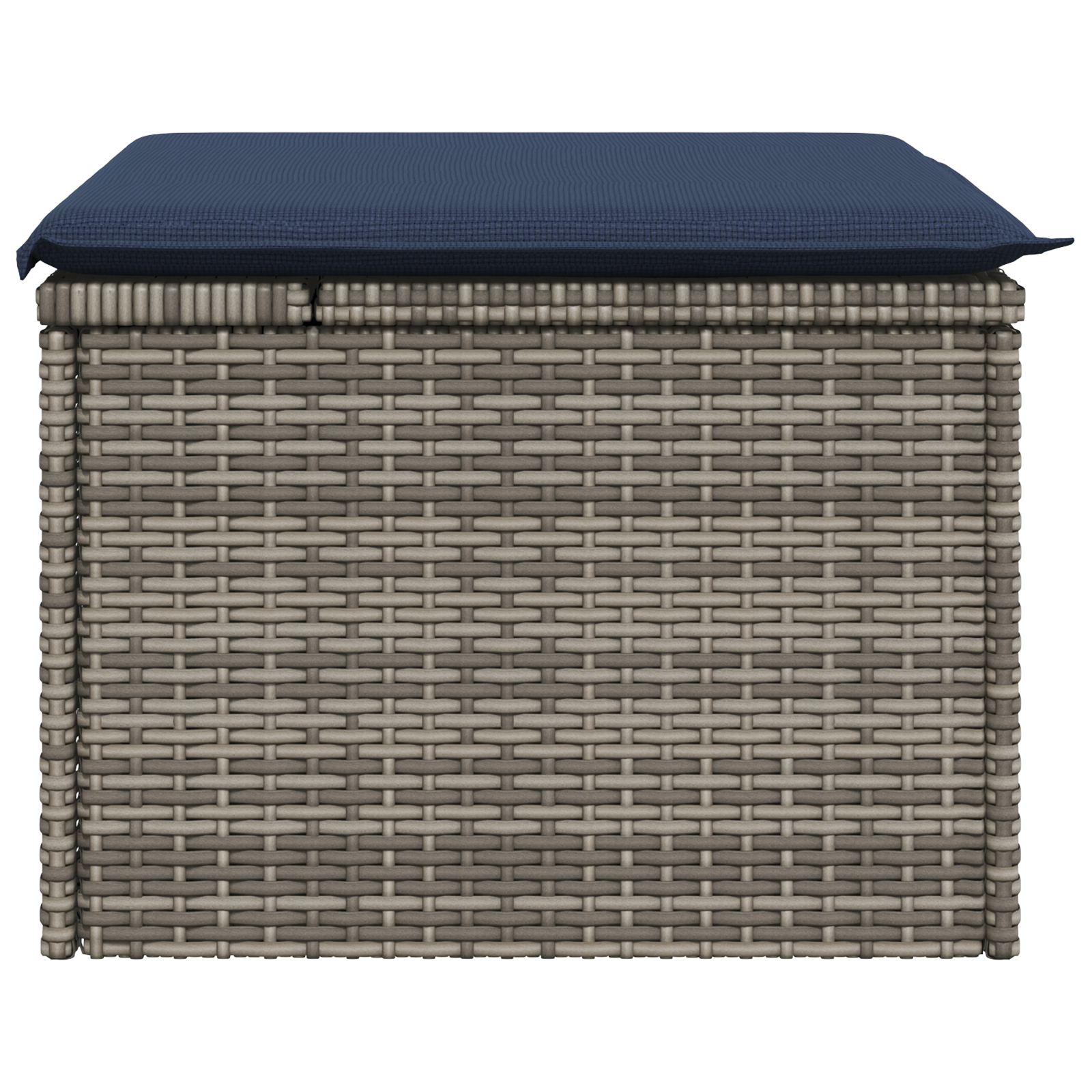 Tuinkruk met kussen 55x55x37 cm poly rattan grijs – afbeelding 5