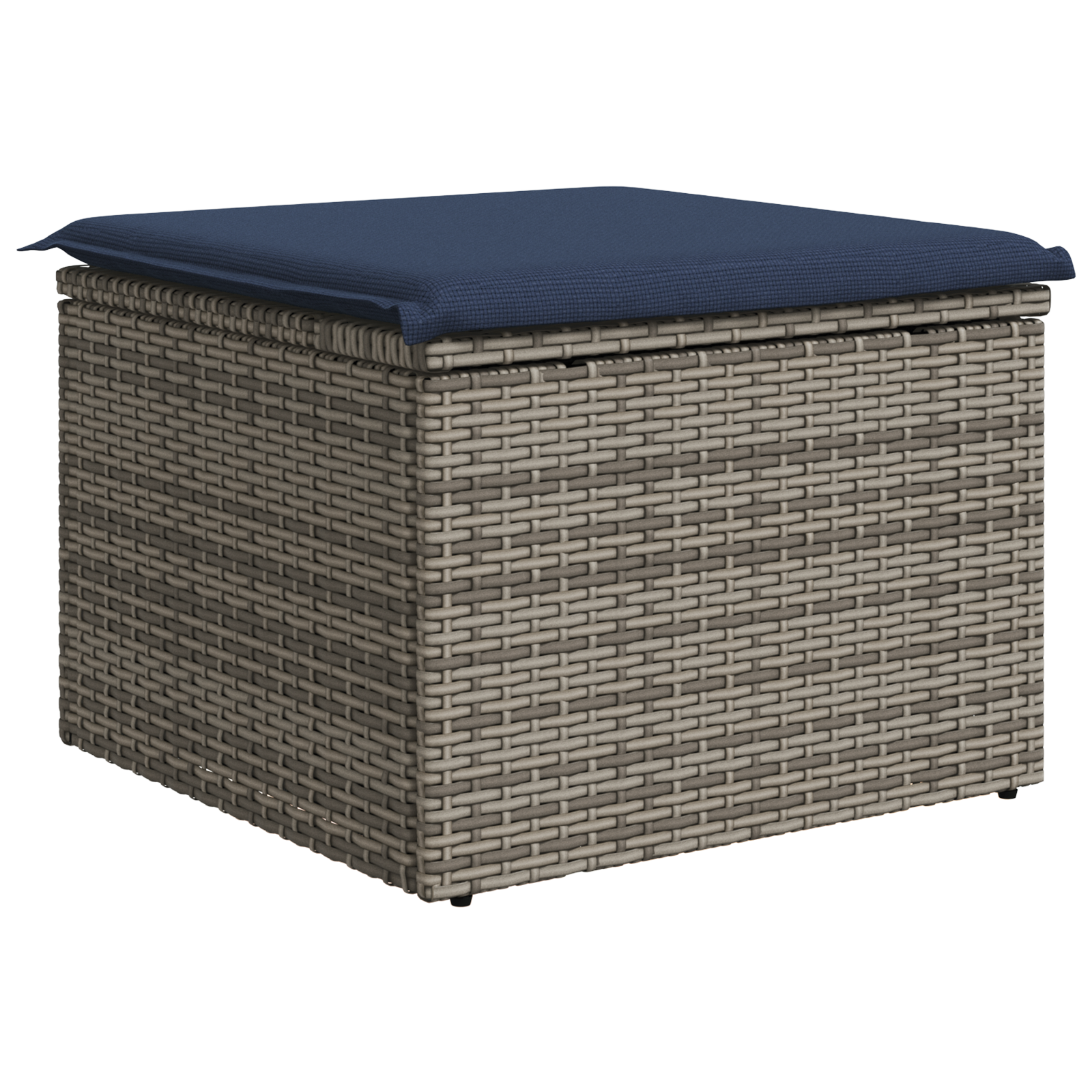Tuinkruk met kussen 55x55x37 cm poly rattan grijs – afbeelding 6