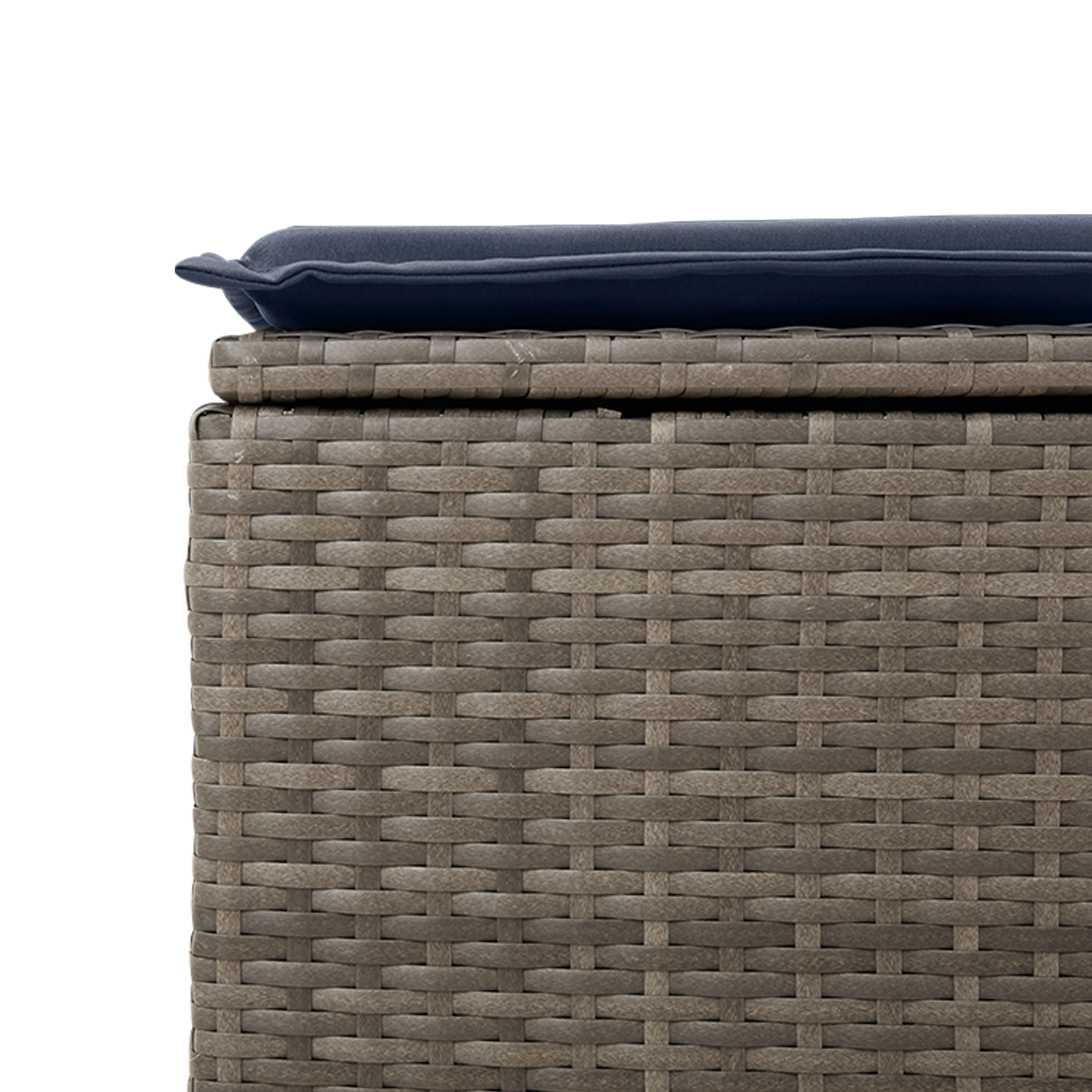 Tuinkruk met kussen 55x55x37 cm poly rattan grijs – afbeelding 8