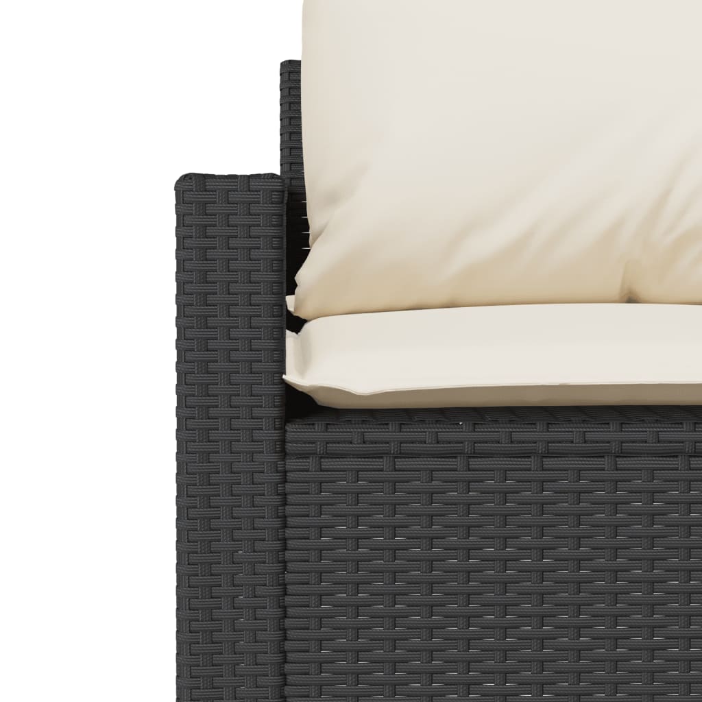 4-delige Loungeset met kussens poly rattan zwart – afbeelding 8