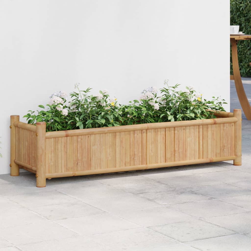Plantenbak 100x30x25 cm bamboe – afbeelding 1