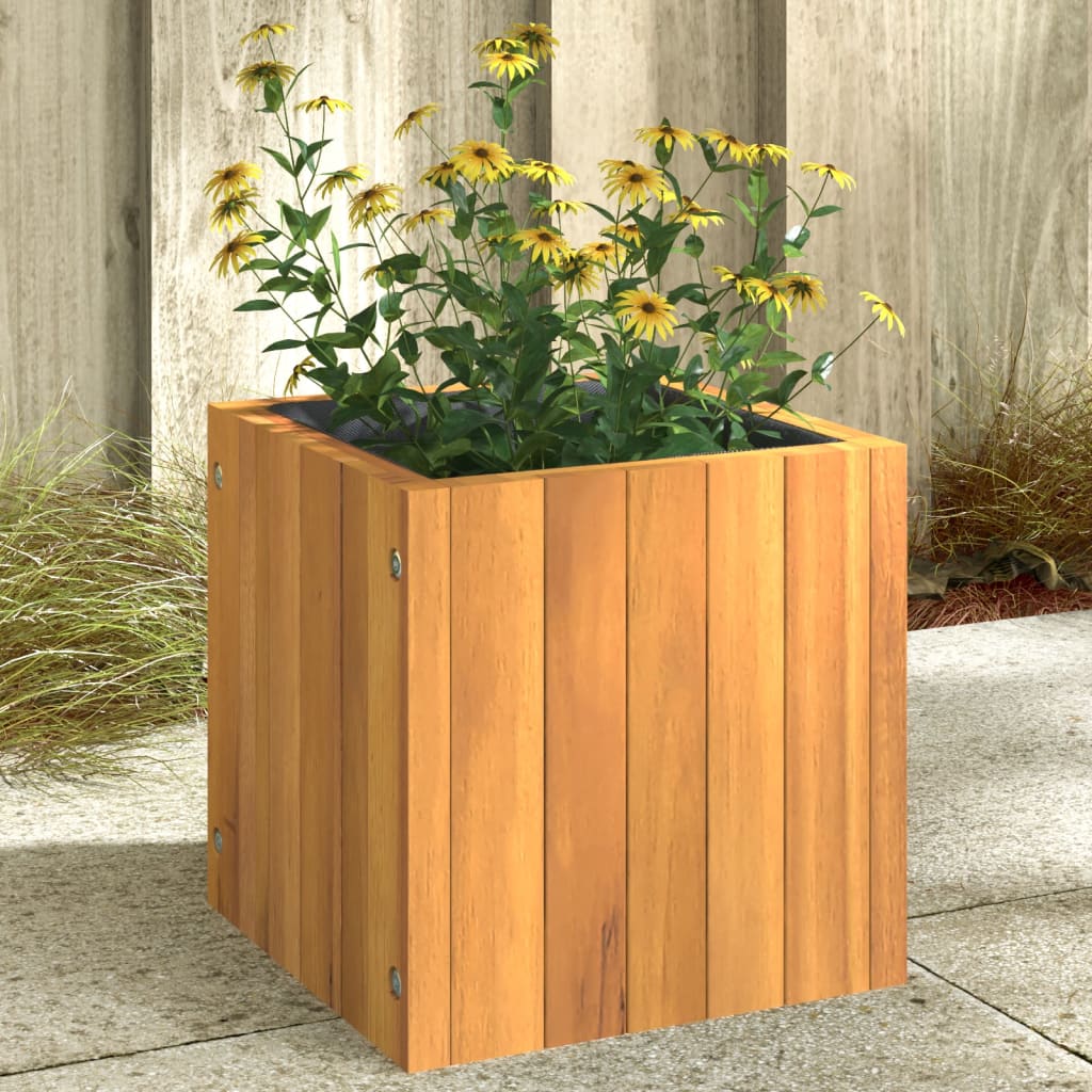 Plantenbak 25x25x25 cm massief acaciahout – afbeelding 1