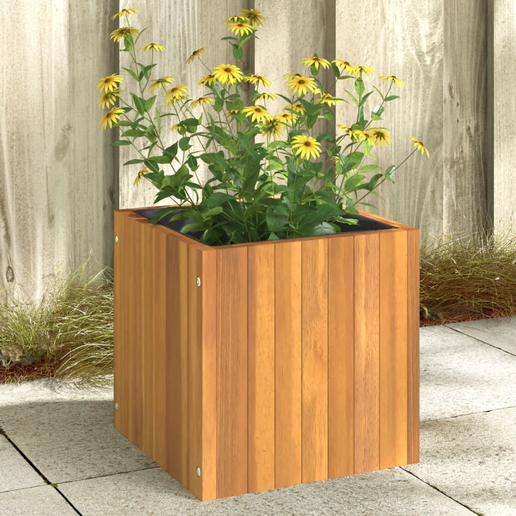 Plantenbak 35x35x35 cm massief acaciahout – afbeelding 1