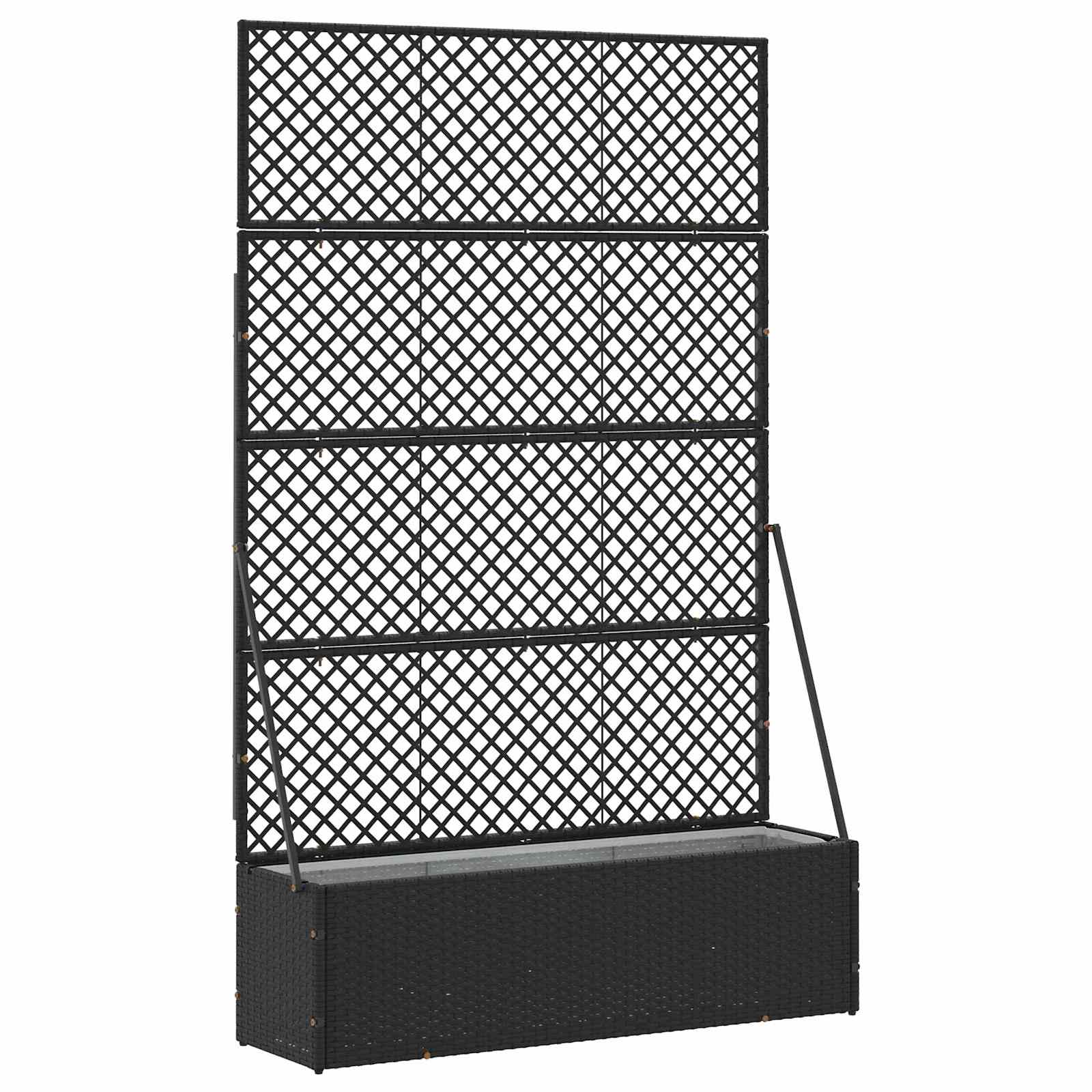 Tuin Trellis Planter Zwart 105 x 30 x 170 cm Metaal