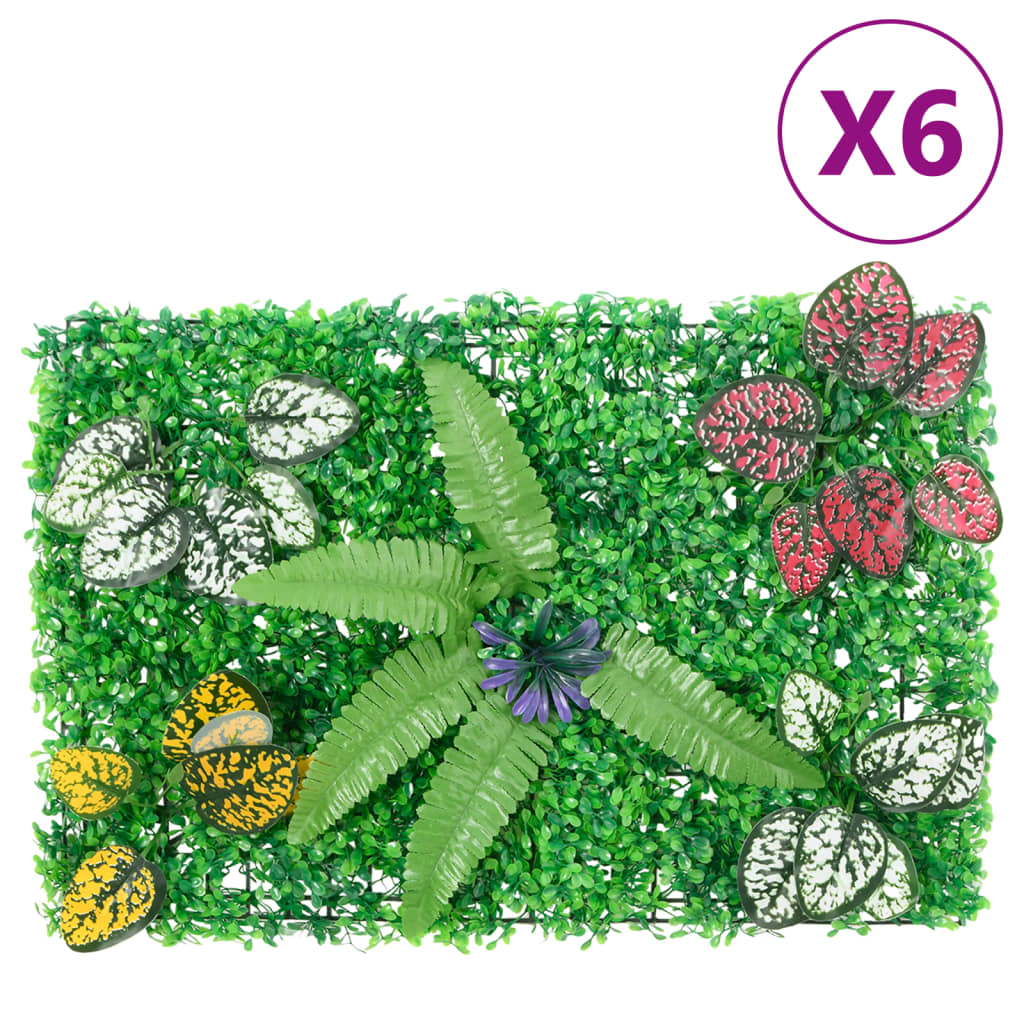 Hek met kunstplanten 6 st 40x60 cm groen – afbeelding 1