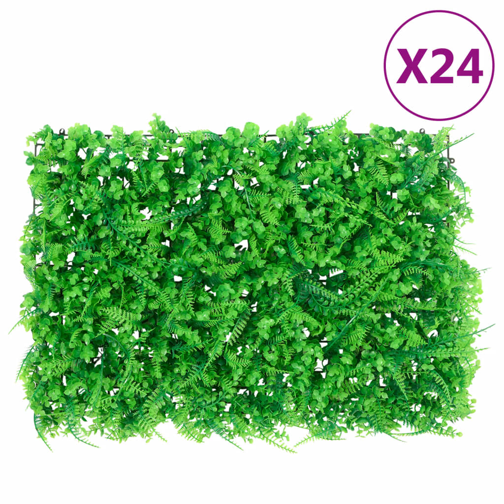 Hek met kunstvarenblad 24 st 40x60 cm groen – afbeelding 1
