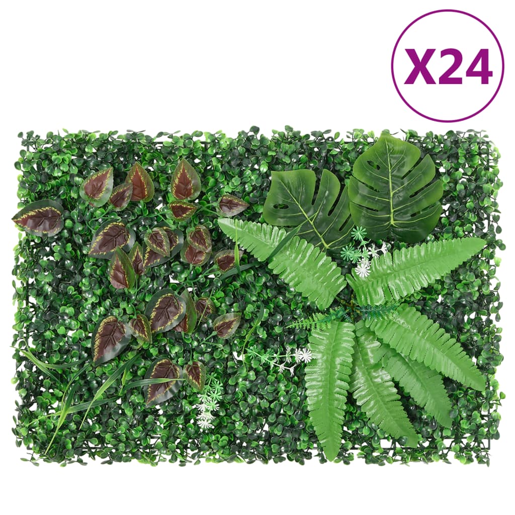 Hek met kunstplanten 24 st 40x60 cm groen