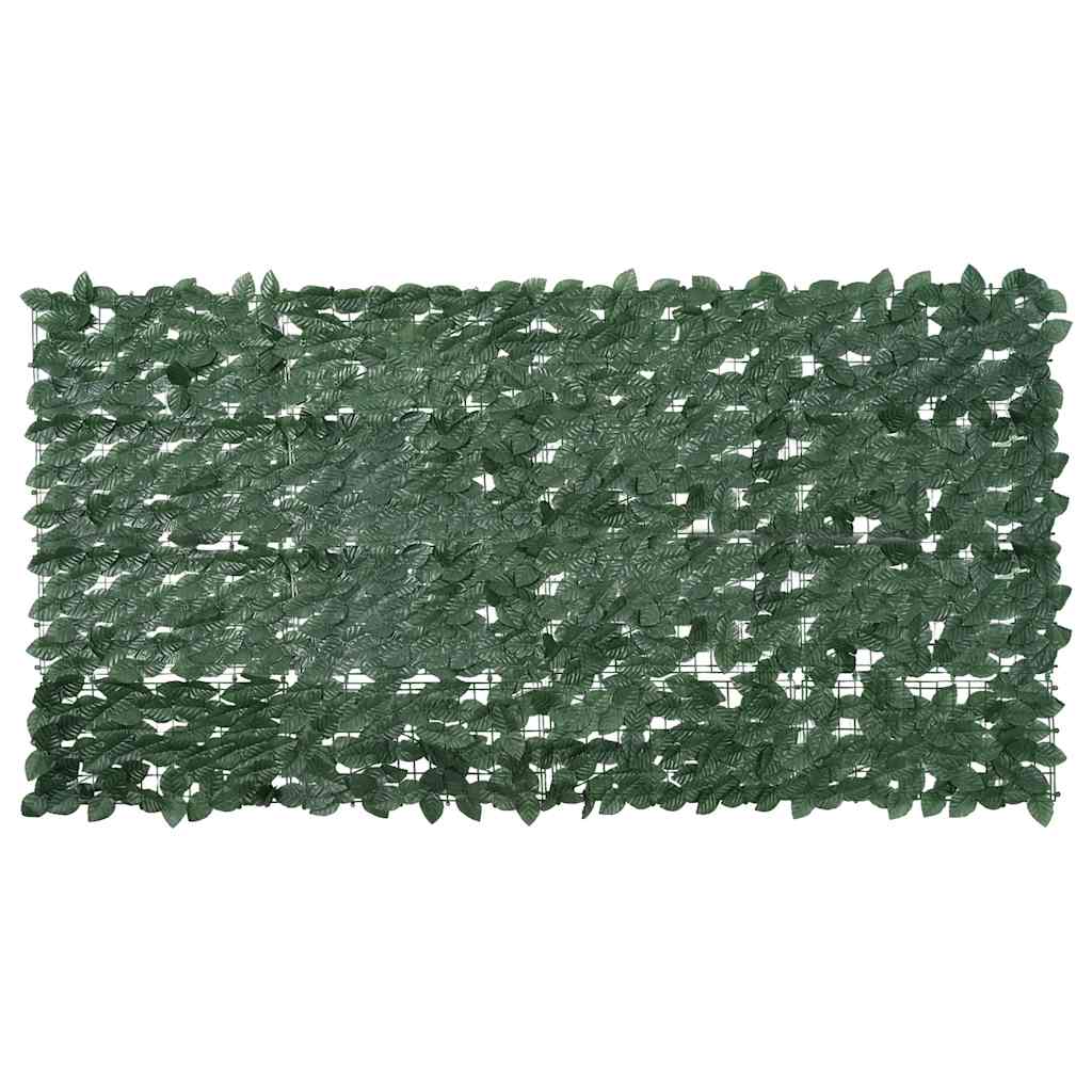 Balkonscherm met donkergroene bladeren 200x100 cm