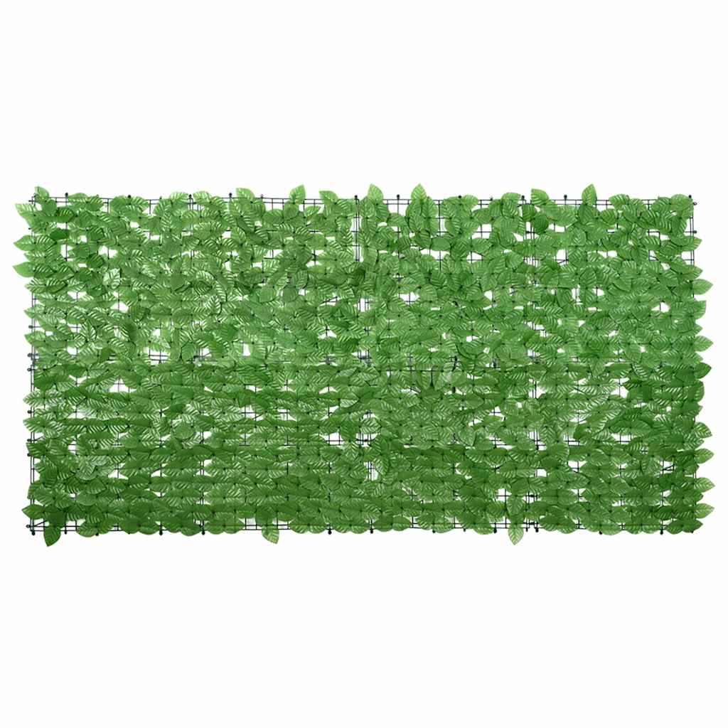 Balkonscherm met groene bladeren 200x100 cm