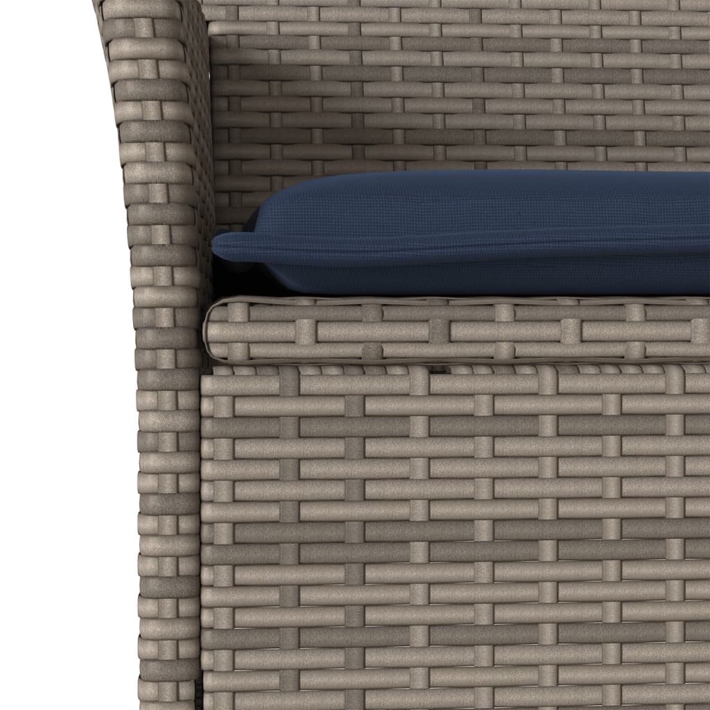 Tuinstoelen 2 st met kussens poly rattan grijs – afbeelding 8