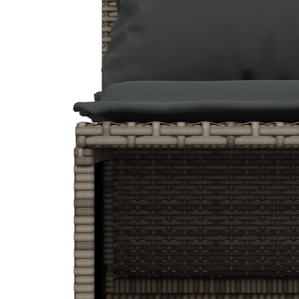 4-delige Loungeset met kussens poly rattan grijs – afbeelding 6