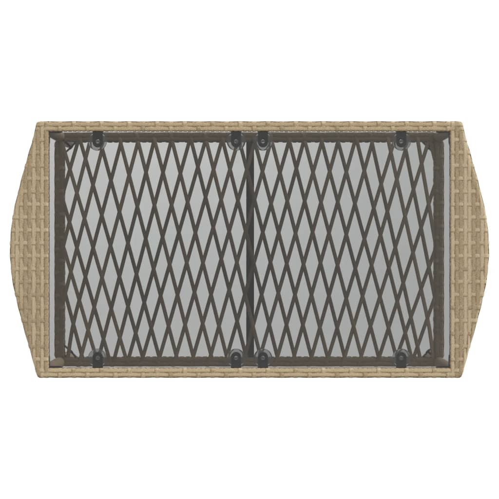 4-delige Loungeset met kussens poly rattan beige – afbeelding 9