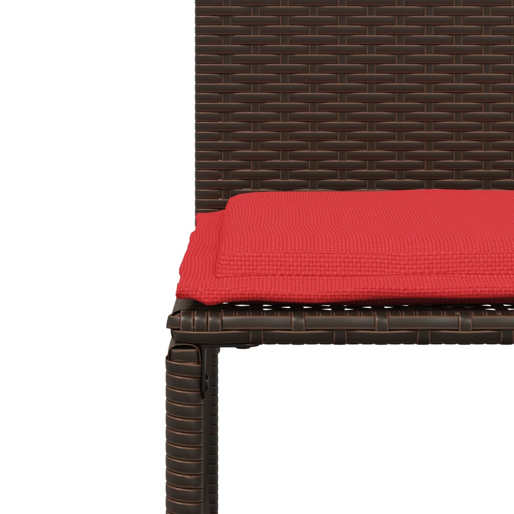 7-delige tuineetset met kussens bruin poly rattan – afbeelding 10