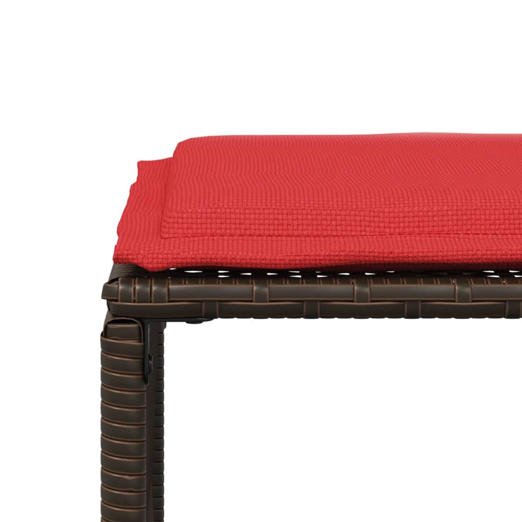 7-delige tuineetset met kussens bruin poly rattan – afbeelding 11