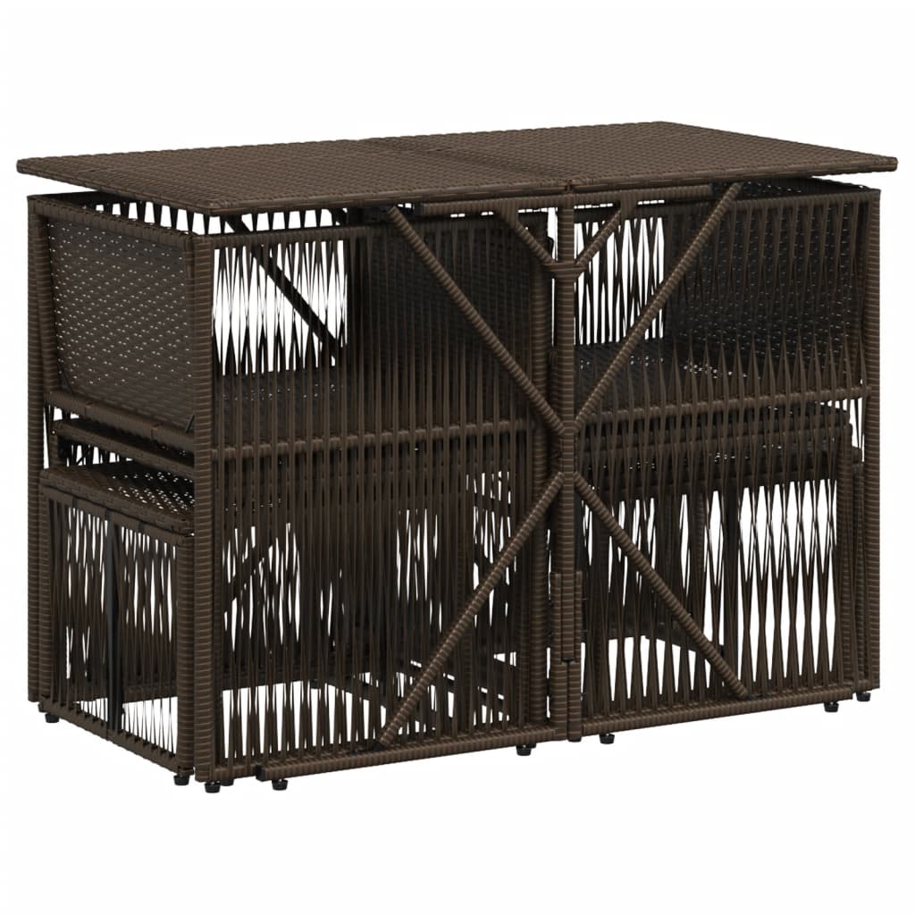 7-delige tuineetset met kussens bruin poly rattan – afbeelding 7