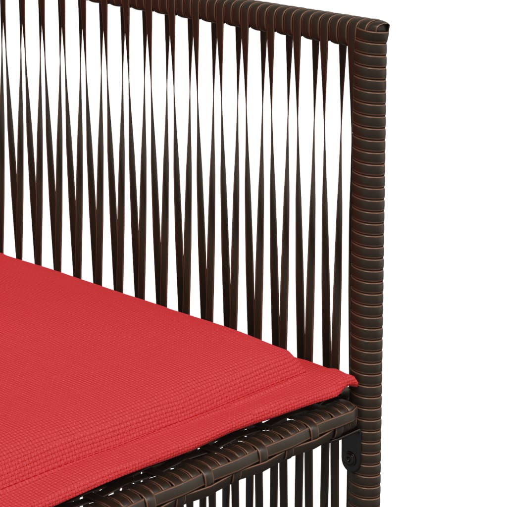 7-delige tuineetset met kussens bruin poly rattan – afbeelding 9