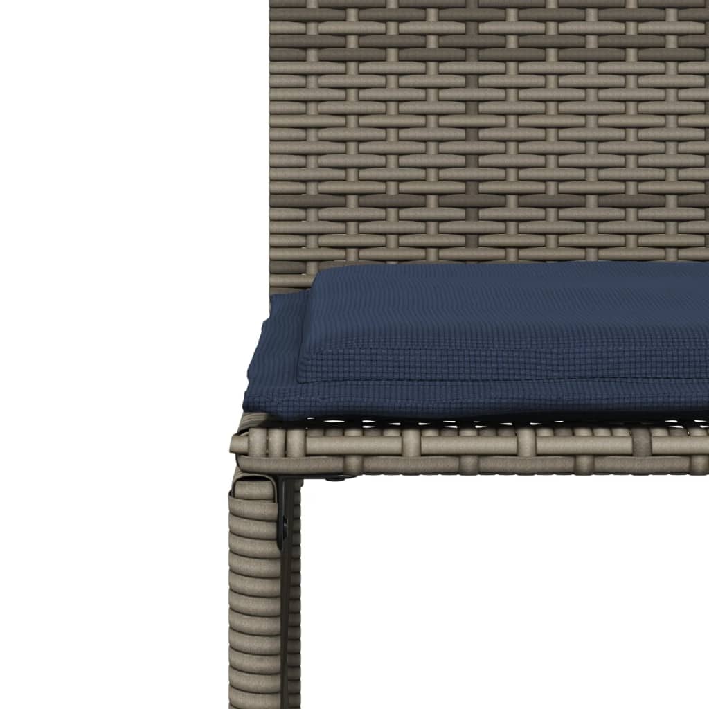 7-delige tuineetset met kussens grijs poly rattan – afbeelding 10