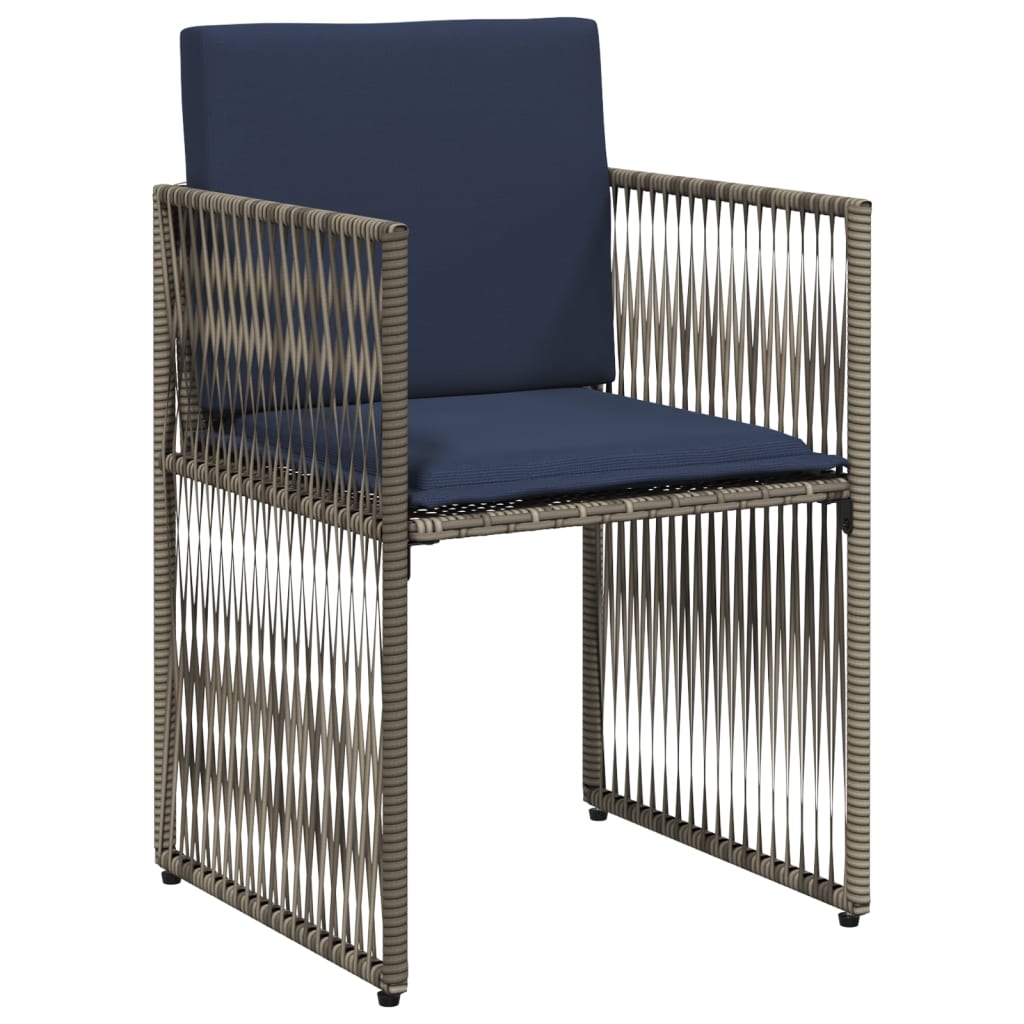 7-delige tuineetset met kussens grijs poly rattan – afbeelding 5