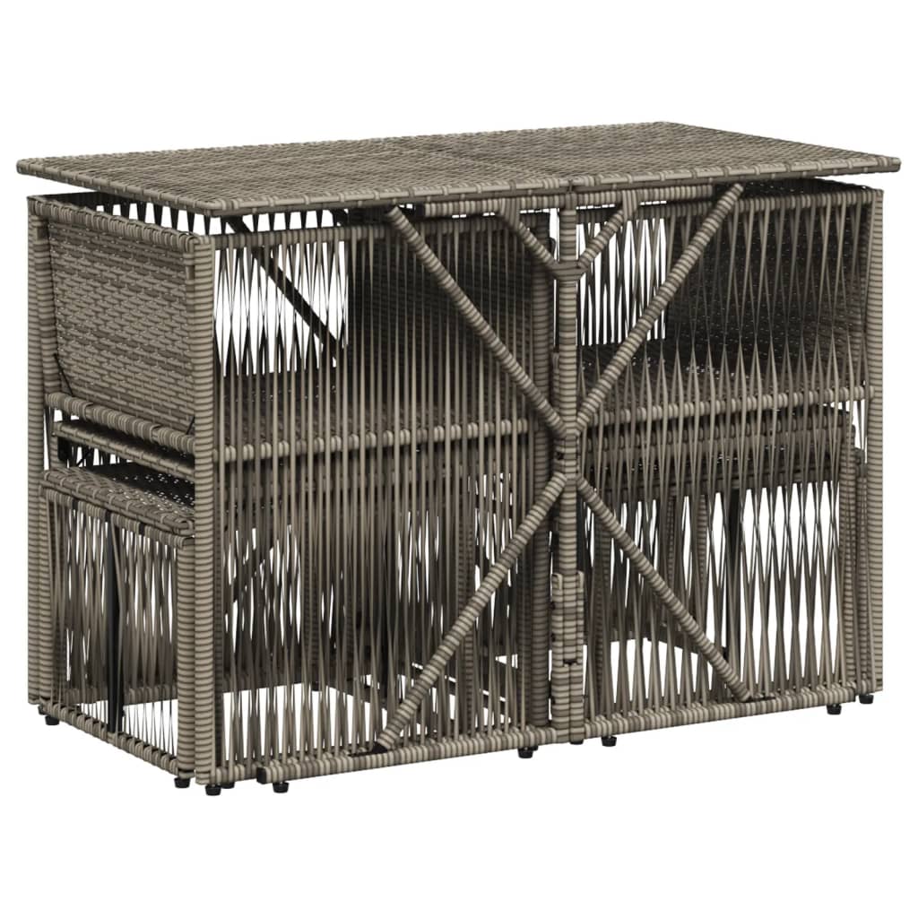 7-delige tuineetset met kussens grijs poly rattan – afbeelding 7