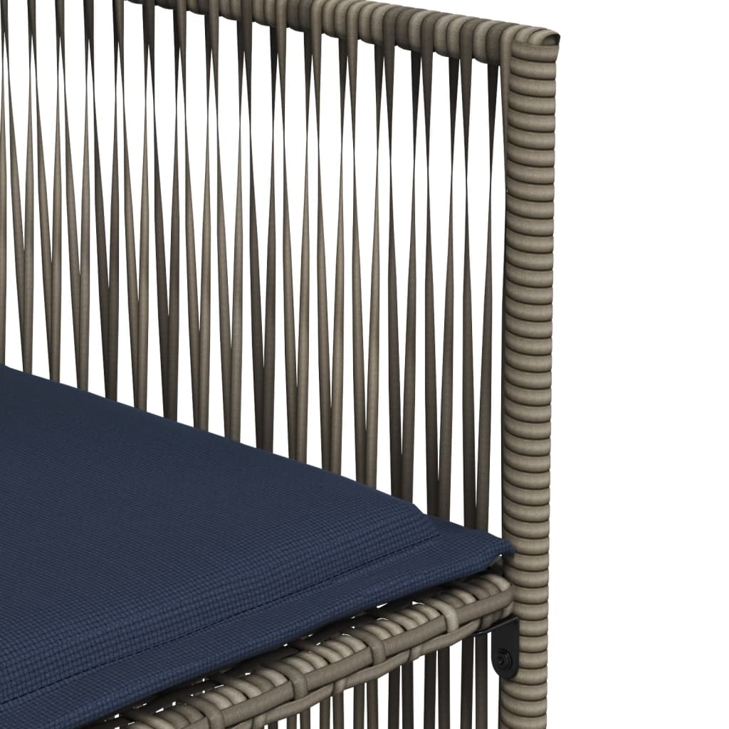 7-delige tuineetset met kussens grijs poly rattan – afbeelding 9