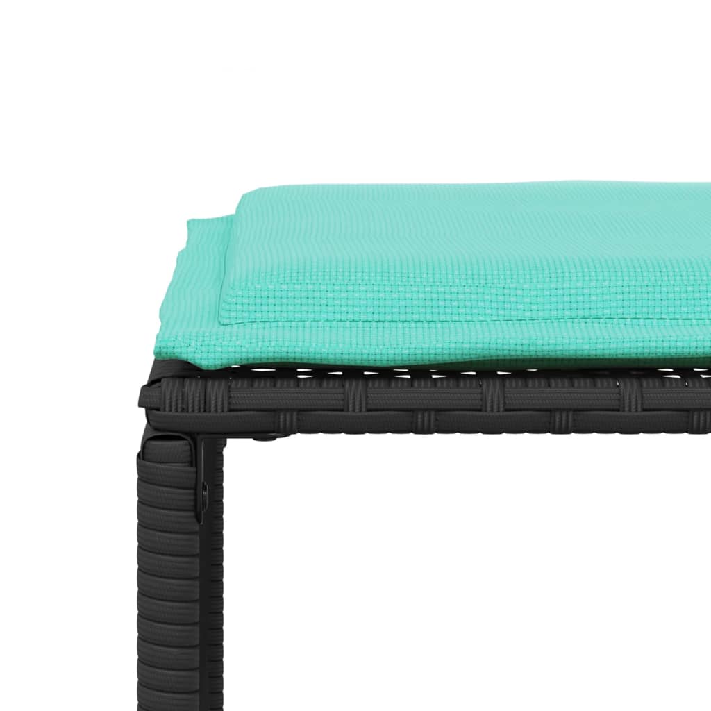 7-delige tuineetset met kussens zwart poly rattan – afbeelding 11