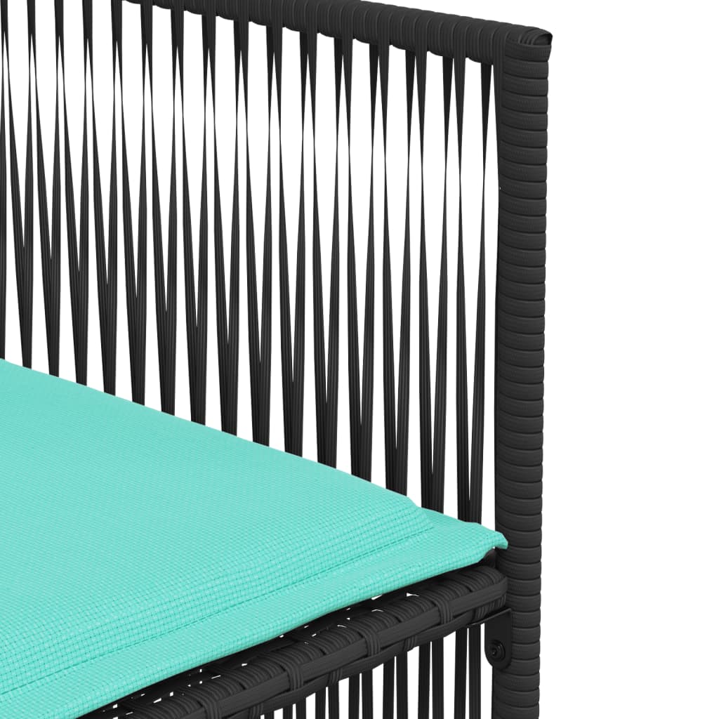 7-delige tuineetset met kussens zwart poly rattan – afbeelding 9