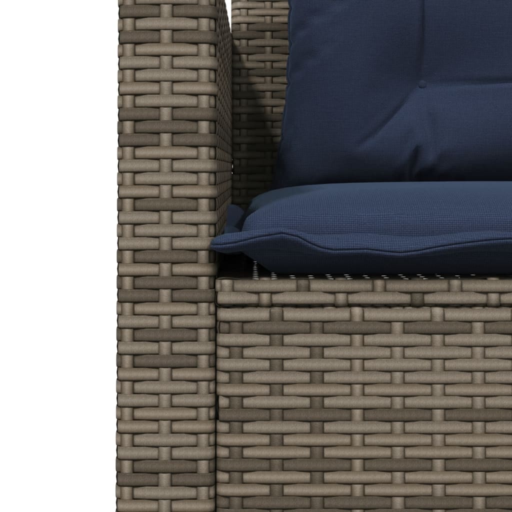 Tuinbank met tafel en kussens L-vormig grijs poly rattan – afbeelding 10