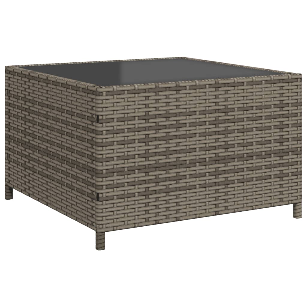 Tuinbank met tafel en kussens L-vormig grijs poly rattan – afbeelding 8