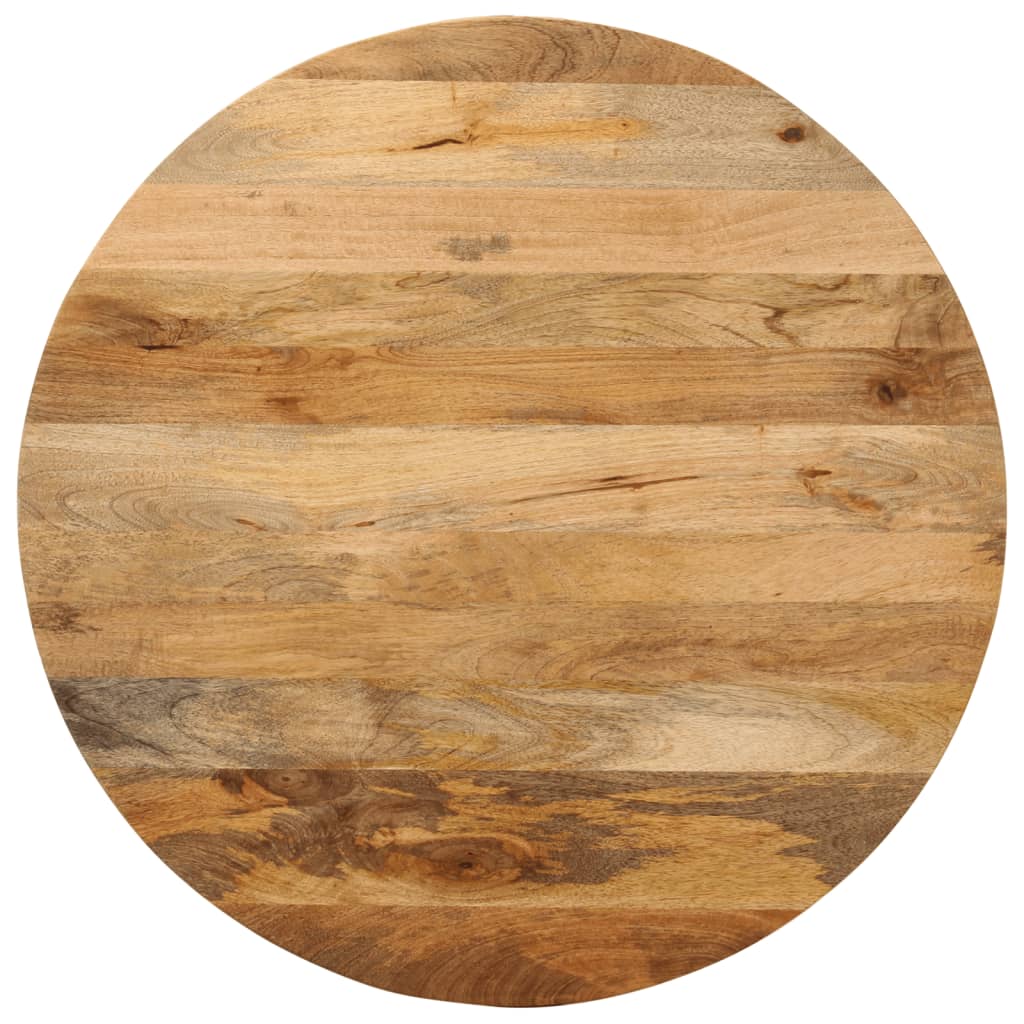 Tafelblad rond Ø 70x2,5 cm massief ruw mangohout – afbeelding 1