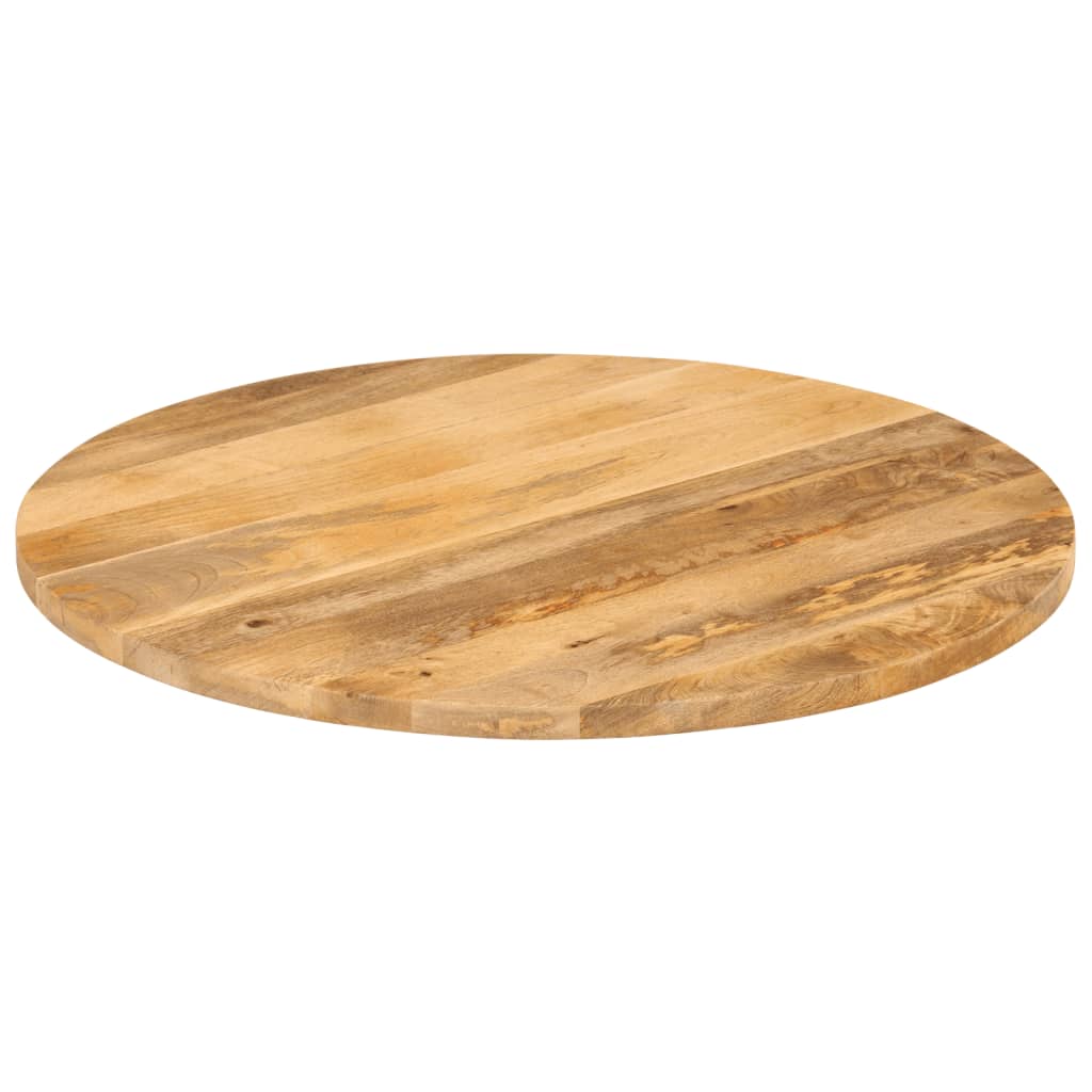 Tafelblad rond Ø 80x2,5 cm massief ruw mangohout – afbeelding 2