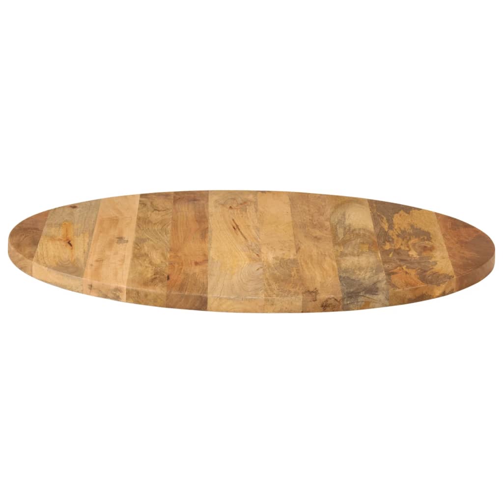 Tafelblad rond Ø 80x2,5 cm massief ruw mangohout – afbeelding 4