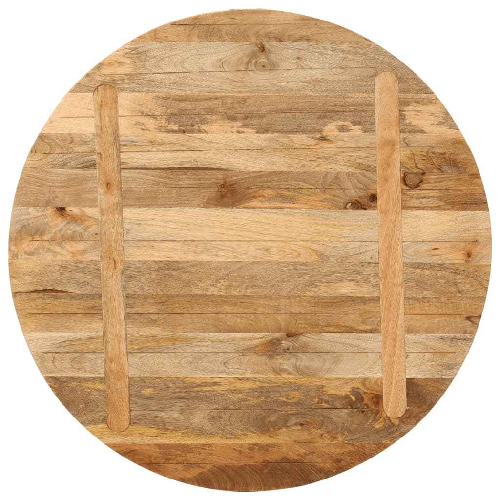 Tafelblad rond Ø 80x2,5 cm massief ruw mangohout – afbeelding 5