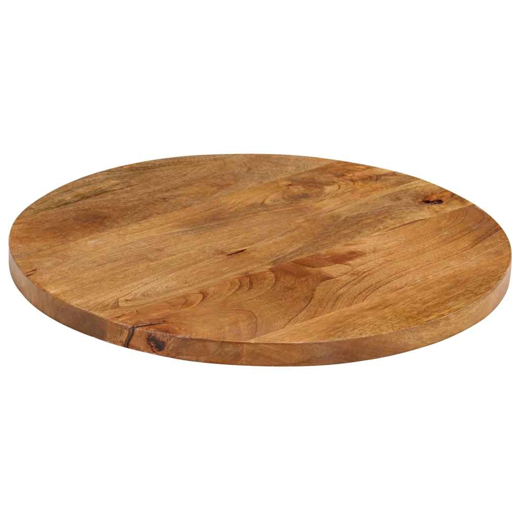 Tafelblad Ø 40x2,5 cm rond massief ruw mangohout