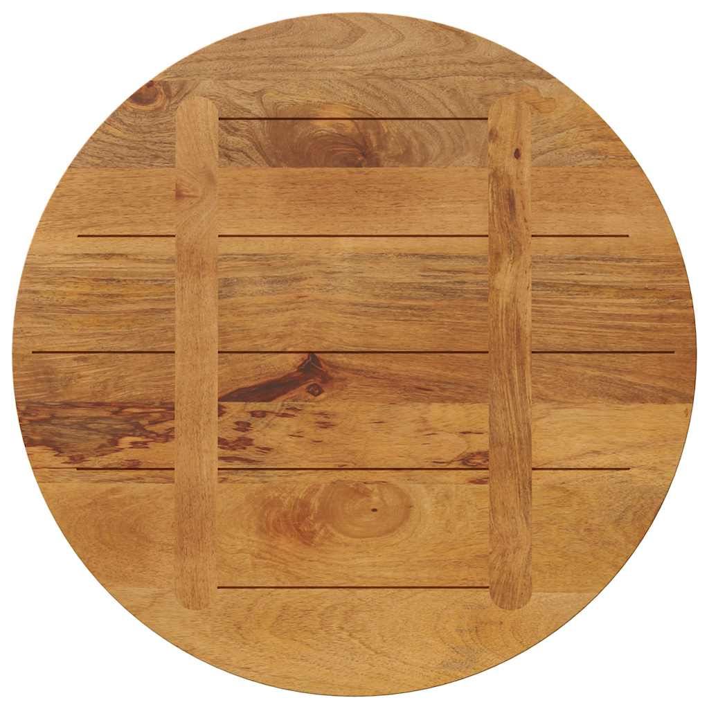Tafelblad rond Ø 70x2,5 cm massief ruw mangohout – afbeelding 5