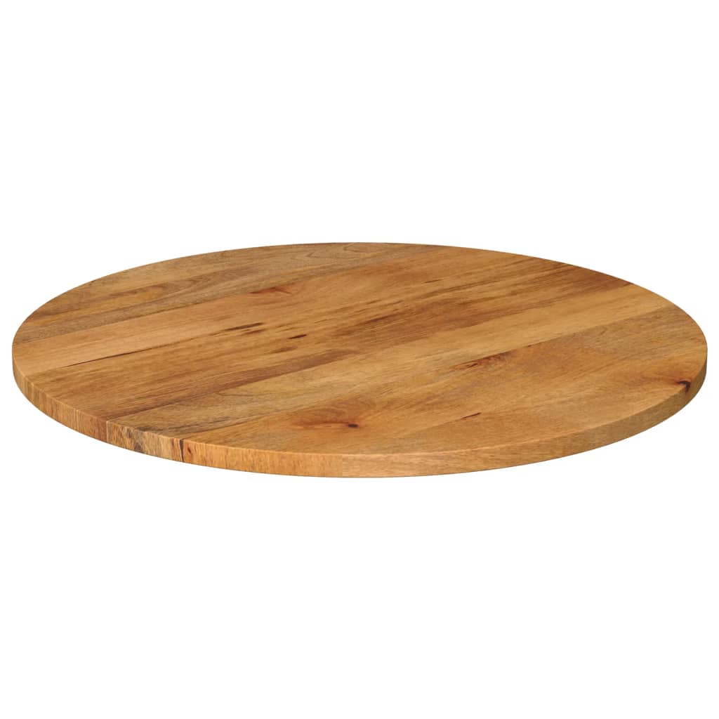 Tafelblad rond Ø 80x3,8 cm massief ruw mangohout – afbeelding 2