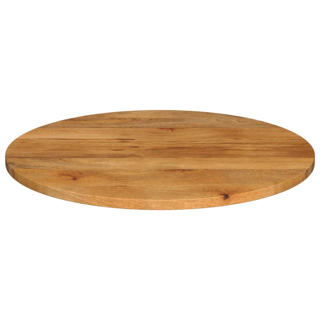 Tafelblad rond Ø 80x3,8 cm massief ruw mangohout – afbeelding 3