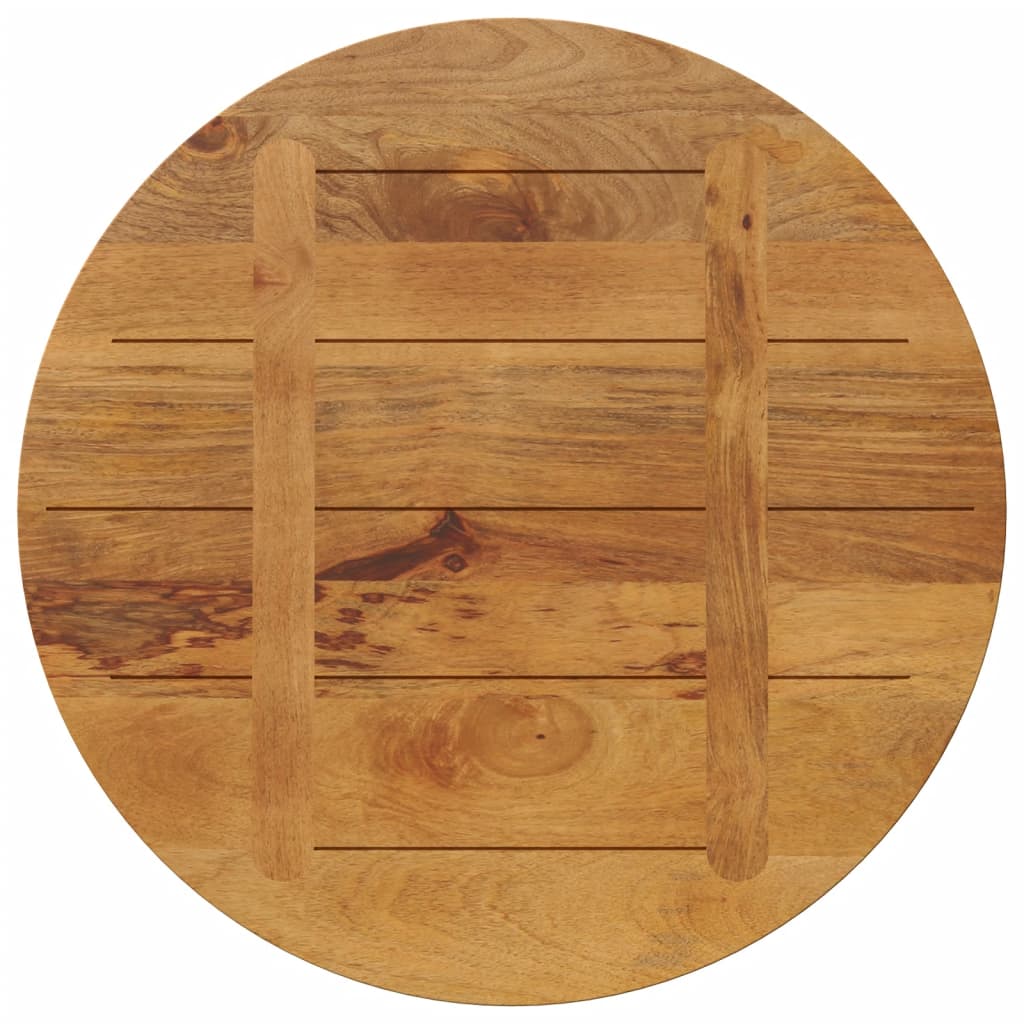 Tafelblad rond Ø 80x3,8 cm massief ruw mangohout – afbeelding 5