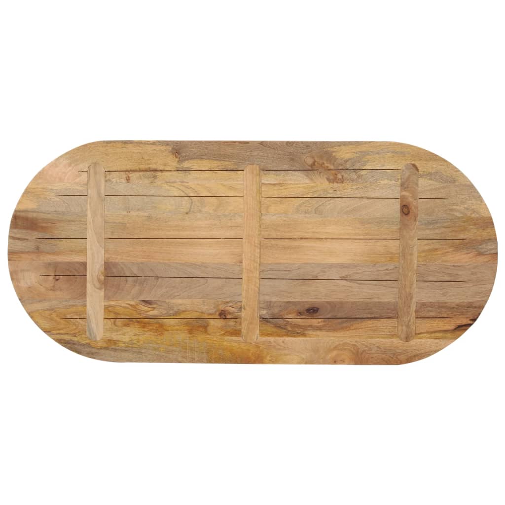 Tafelblad ovaal 140x50x3,8 cm massief mangohout – afbeelding 5