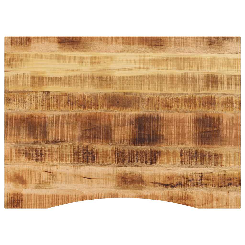 Bureaublad met ronding 100x80x2,5 cm massief ruw mangohout