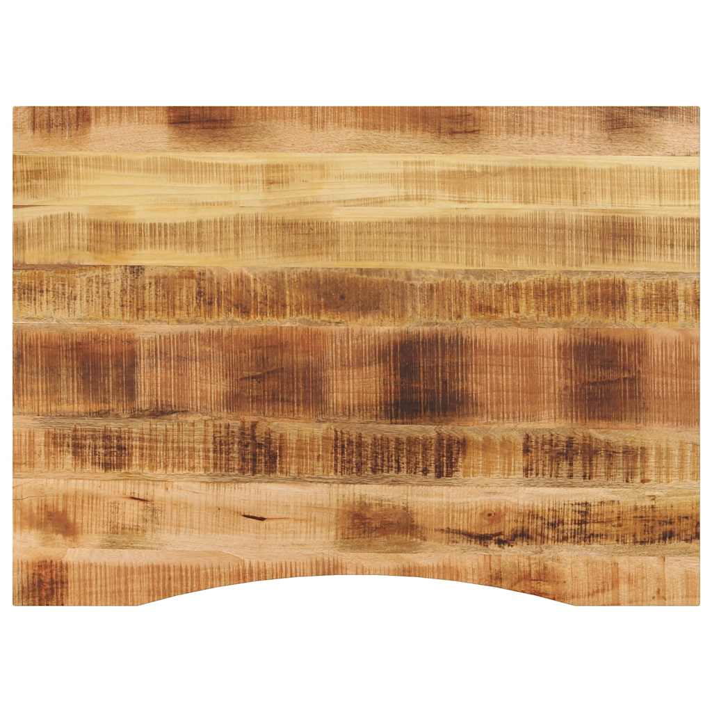 Bureaublad met ronding 110x80x2,5 cm massief ruw mangohout